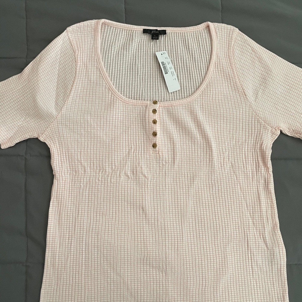 J. Crew Scoopneck ribbed henley T-shirt in stripe